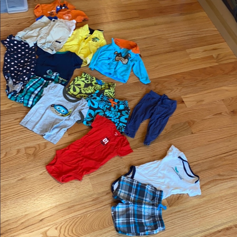 A whole bin of boys 12 month clothes!! EUC